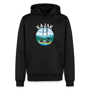 Kajak - Männer Premium Bio Hoodie - Schwarz - Vorne - Nico (187cm)