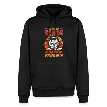 Quoi que vous fassiez, donnez 100% - Funny Vampire - Hallow - Sweat à capuche Premium bio Homme - noir - Devant - Nico (187cm)