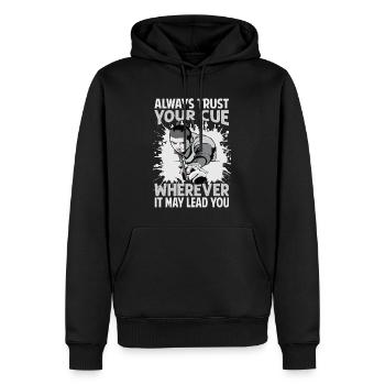 Faites toujours confiance à votre signal partout où il peut vous mener - P - Sweat à capuche Premium bio Homme - noir - Devant - Nico (187cm)