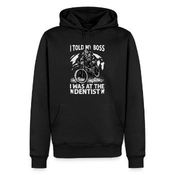 I Told My Boss I Was At The Dentist - Biking - Bik - Männer Premium Bio Hoodie - Schwarz - Vorne - Nico (187cm)