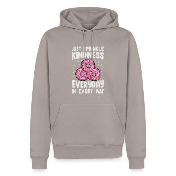 Saupoudrez simplement la gentillesse tous les jours de toutes les manières - Swe - Sweat à capuche Premium bio Homme - taupe - Devant - Nico (187cm)