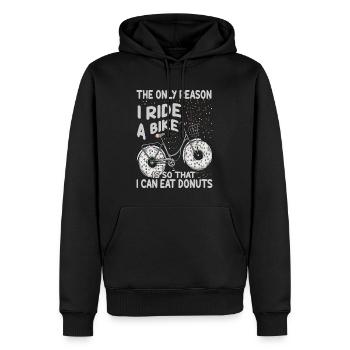 The Only Reason I Ride A Bike Is So That I Can Eat - Männer Premium Bio Hoodie - Schwarz - Vorne - Nico (187cm)