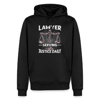 Lawyer Serving Justice Daily - Funny Attorney - La - Männer Premium Bio Hoodie - Schwarz - Vorne - Nico (187cm)