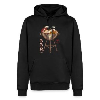 Barbecue - BBQ - Grilling - Japanese Ramen Style - Männer Premium Bio Hoodie - Schwarz - Vorne - Nico (187cm)