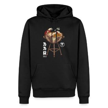 Barbecue - BBQ - Grilling - Japanese Ramen Style - Männer Premium Bio Hoodie - Schwarz - Vorne - Nico (187cm)