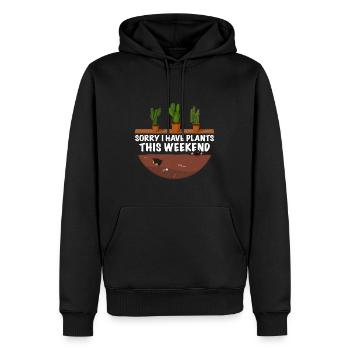 Lustiger Gärtner Spruch Sorry i have Plants - Männer Premium Bio Hoodie - Schwarz - Vorne - Nico (187cm)