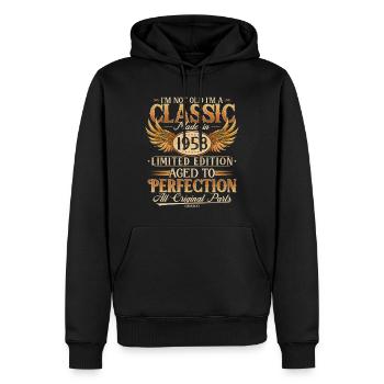 Vintage 1958 Vintage Retro Cadeau d’anniversaire - Sweat à capuche Premium bio Homme - noir - Devant - Nico (187cm)
