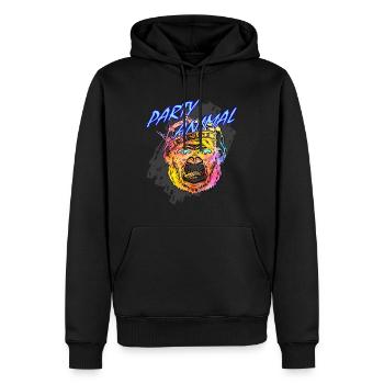 | des gorilles de fête Design coloré - Sweat à capuche Premium bio Homme - noir - Devant - Nico (187cm)