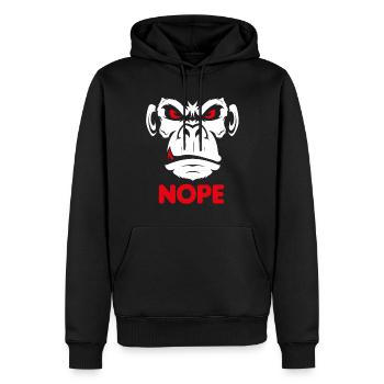 Nope Nö Nein Affe Monkey Jetzt nicht Hau Ab Weg - Männer Premium Bio Hoodie - Schwarz - Vorne - Nico (187cm)