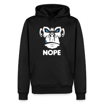 Nope Nö Nein Affe Monkey Jetzt nicht Hau Ab Weg - Männer Premium Bio Hoodie - Schwarz - Vorne - Nico (187cm)