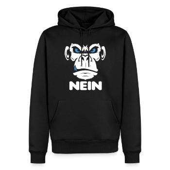 Nope Nö Nein Affe Monkey Jetzt nicht Hau Ab Weg - Männer Premium Bio Hoodie - Schwarz - Vorne - Nico (187cm)