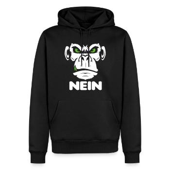 Nope Nö Nein Affe Monkey Jetzt nicht Hau Ab Weg - Männer Premium Bio Hoodie - Schwarz - Vorne - Nico (187cm)