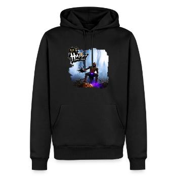 Rarecun Halloween Clown Motif Style 7 - Sweat à capuche Premium bio Homme - noir - Devant - Nico (187cm)
