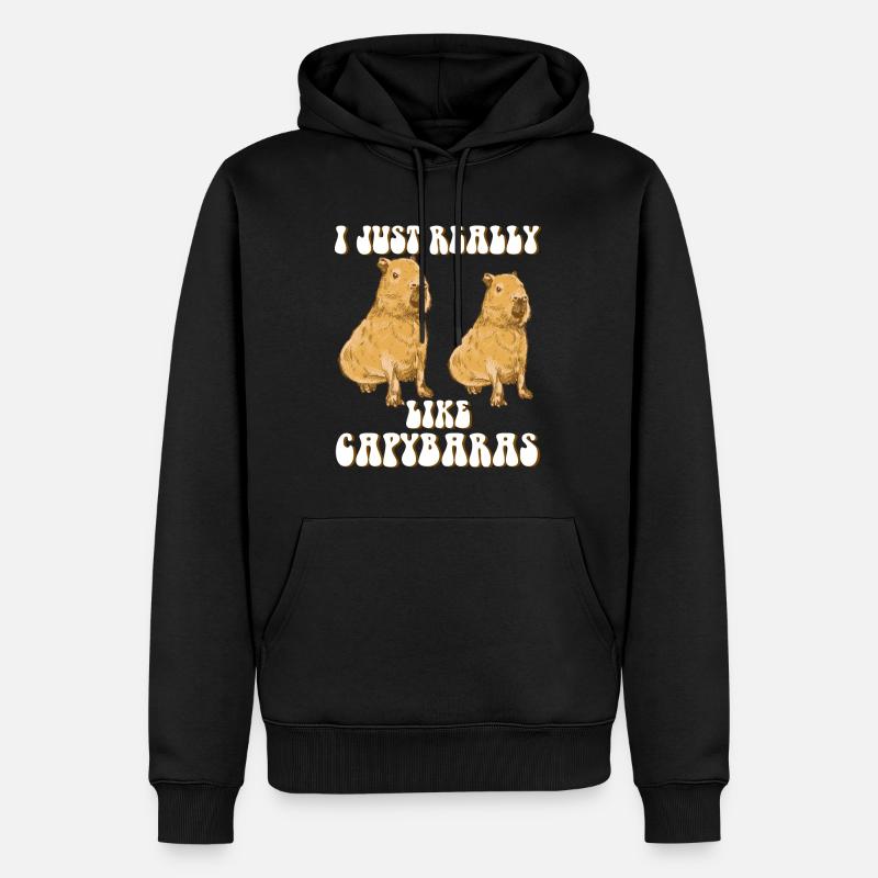 Capybara meme - Männer Premium Bio Hoodie - Schwarz