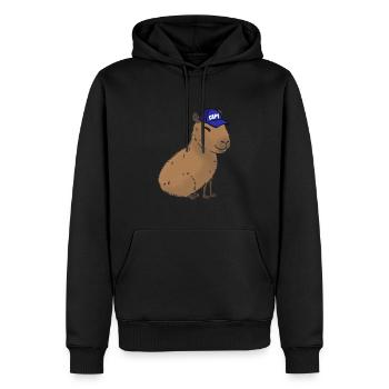 Capybara - Men’s Premium Organic Hoodie - black - Front - Nico (187cm)