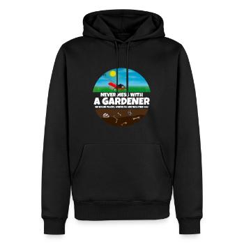 N’investissez jamais avec un jardinier I Gardener disant - Sweat à capuche Premium bio Homme - noir - Devant - Nico (187cm)