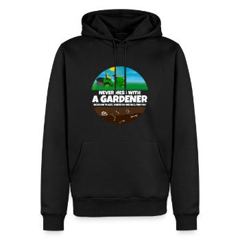 N’investissez jamais avec un jardinier I Gardener disant - Sweat à capuche Premium bio Homme - noir - Devant - Nico (187cm)