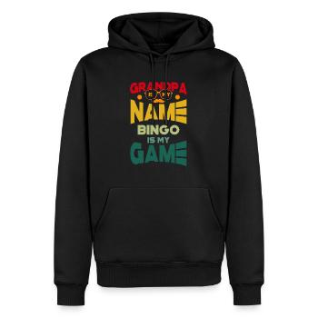 Grandpa Is My Name Bingo Is My Game - Männer Premium Bio Hoodie - Schwarz - Vorne - Nico (187cm)