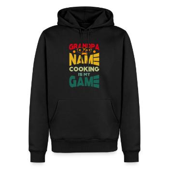 Grandpa Is My Name Cooking Is My Game Cook - Men’s Premium Organic Hoodie - black - Front - Nico (187cm)