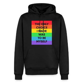 Schwul Lesbisch Regenbogen T-Shirt Geschenkidee - Männer Premium Bio Hoodie - Schwarz - Vorne - Nico (187cm)