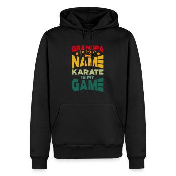 Grandpa Is My Name Karate Is My Game - Männer Premium Bio Hoodie - Schwarz - Vorne - Nico (187cm)