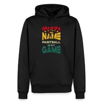 Grandpa Is My Name Paintball Is My Game - Männer Premium Bio Hoodie - Schwarz - Vorne - Nico (187cm)