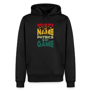 Grand-père est mon nom La physique est mon jeu - Sweat à capuche Premium bio Homme - noir - Devant - Nico (187cm)
