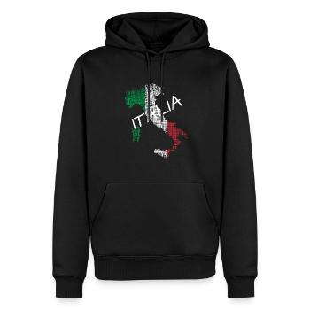 Itlay - Männer Premium Bio Hoodie - Schwarz - Vorne - Nico (187cm)