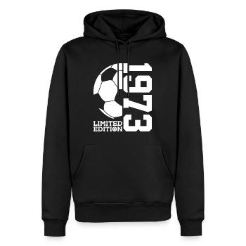 ÉDITION LIMITÉE FOOTBALL 1973 53E ANNIVERSAIRE - Sweat à capuche Premium bio Homme - noir - Devant - Nico (187cm)
