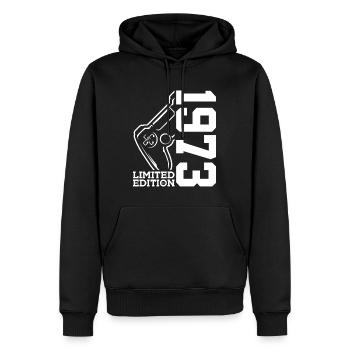 LIMITED EDITION 1973 GAMING 53. GEBURTSTAG - Männer Premium Bio Hoodie - Schwarz - Vorne - Nico (187cm)