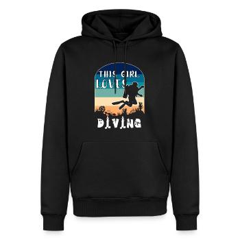 This Girl Loves Diving - T-shirt plongée sous-marine - Sweat à capuche Premium bio Homme - noir - Devant - Nico (187cm)