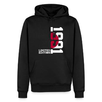 ÉDITION LIMITÉE 1991 JAPAN 35E ANNIVERSAIRE - Sweat à capuche Premium bio Homme - noir - Devant - Nico (187cm)