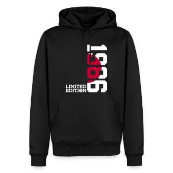 LIMITED EDITION 1986 JAPAN 40. GEBURTSTAG - Männer Premium Bio Hoodie - Schwarz - Vorne - Nico (187cm)