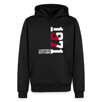 ÉDITION LIMITÉE 1971 JAPAN 55E ANNIVERSAIRE - Sweat à capuche Premium bio Homme - noir - Devant - Nico (187cm)