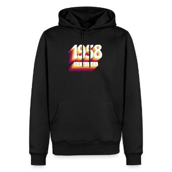 1958 Original. Cool anniversaire Idée cadeau - Sweat à capuche Premium bio Homme - noir - Devant - Nico (187cm)