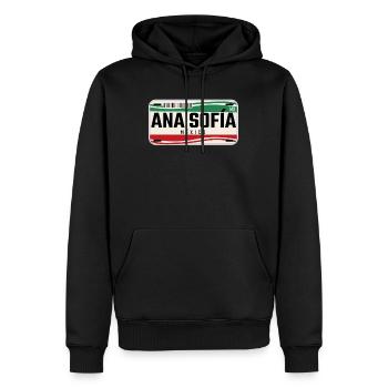 Ana Sofia Plaques de véhicule mexicaines personnalisées w - Sweat à capuche Premium bio Homme - noir - Devant - Nico (187cm)