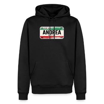 Andrea Personalisierte mexikanische Fahrzeugkennzeichen mit Namen - Männer Premium Bio Hoodie - Schwarz - Vorne - Nico (187cm)