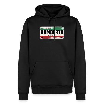 Humberto Plaques de véhicule mexicaines personnalisées w - Sweat à capuche Premium bio Homme - noir - Devant - Nico (187cm)