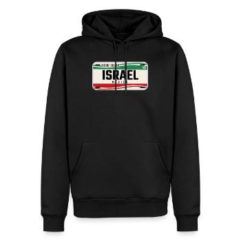 Israël Plaques de véhicule mexicaines personnalisées w nom - Sweat à capuche Premium bio Homme - noir - Devant - Nico (187cm)