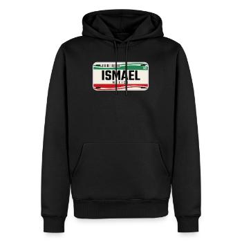 Ismael Personalisierte mexikanische Fahrzeugkennzeichen mit Namen - Männer Premium Bio Hoodie - Schwarz - Vorne - Nico (187cm)