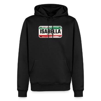 Isabella Plaques de véhicule mexicaines personnalisées w - Sweat à capuche Premium bio Homme - noir - Devant - Nico (187cm)