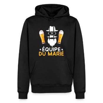 Marié Fête EVG Enterrement De Vie De Garçon Groupe - Sweat à capuche Premium bio Homme - noir - Devant - Nico (187cm)