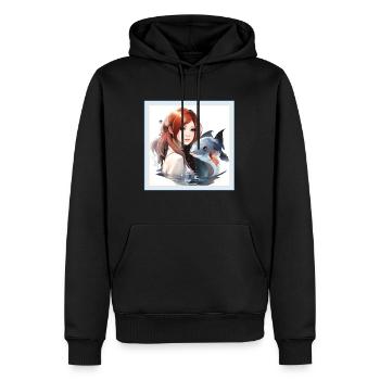 Anime Girl Japanischer ästhetischer Anime Geschenk - Männer Premium Bio Hoodie - Schwarz - Vorne - Nico (187cm)