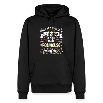 Patineuse Fabuleuse Femme Tenue Patinage Artistiqu - Sweat à capuche Premium bio Homme - noir - Devant - Nico (187cm)