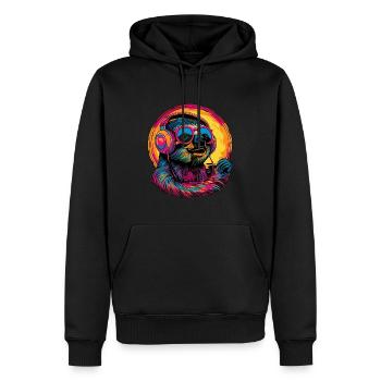 Faultier Musik - Sloth Music - Men’s Premium Organic Hoodie - black - Front - Nico (187cm)