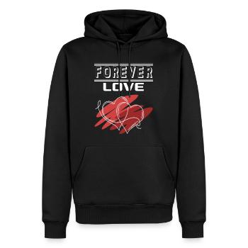 Liebe Forever I Love You Herz Hearts Wahre Liebe - Männer Premium Bio Hoodie - Schwarz - Vorne - Nico (187cm)