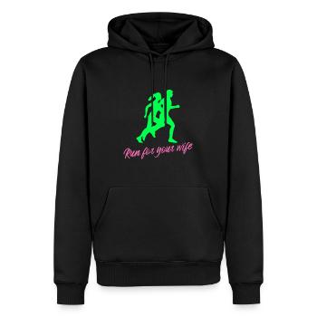 Run for your wife - Men’s Premium Organic Hoodie - black - Front - Nico (187cm)