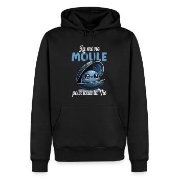 Enterrement vie de Garçon Cadeau Mariage Humour - Sweat à capuche Premium bio Homme - noir - Devant - Nico (187cm)