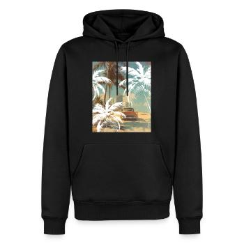 Palmiers de Miami Beach - Sweat à capuche Premium bio Homme - noir - Devant - Nico (187cm)