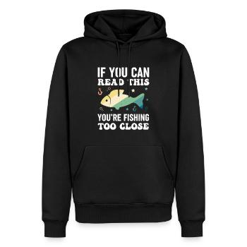Pêcher trop près pour les amateurs de pêche - Sweat à capuche Premium bio Homme - noir - Devant - Nico (187cm)